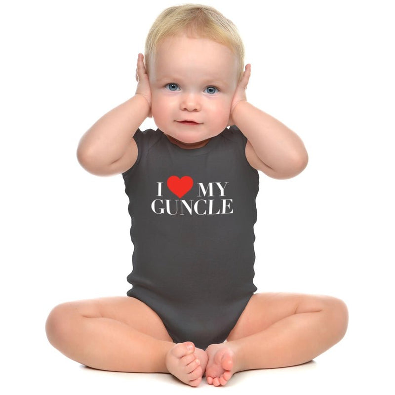 I Love My Guncle Onesie  | 0-6M -Grey Baby Wry Baby  Paper Skyscraper Gift Shop Charlotte