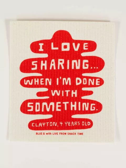 I Love Sharing Swedish Dishcloth Dishcloths Blue Q  Paper Skyscraper Gift Shop Charlotte