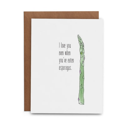 I Love You Even When You've Eaten Asparagus  The Lost Art of Stationery  Paper Skyscraper Gift Shop Charlotte