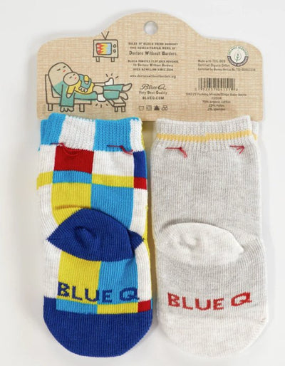 I'm A Fucking Miracle!/ Binge Watch Me Baby Socks Socks Blue Q  Paper Skyscraper Gift Shop Charlotte