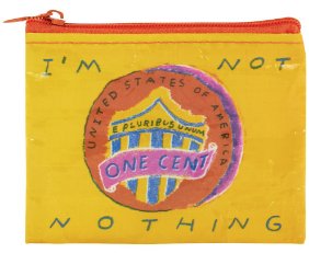 I'm Not Nothing Coin Purse Coin Purses Blue Q  Paper Skyscraper Gift Shop Charlotte