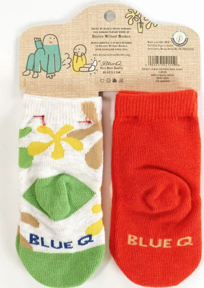 I'm Your Little Burrito/ Don't Blame Your Farts On Me Baby Socks Socks Blue Q  Paper Skyscraper Gift Shop Charlotte