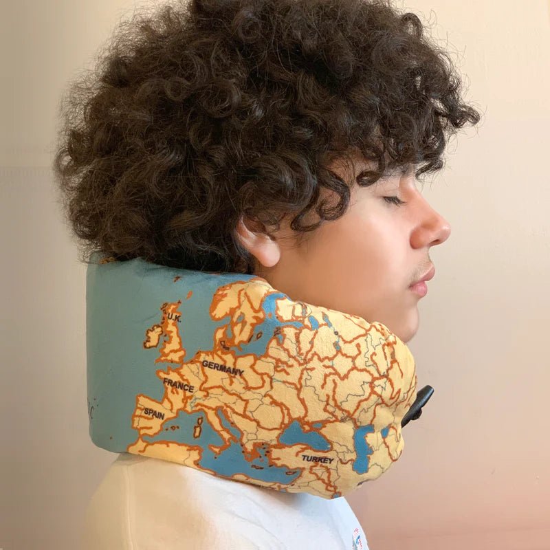 Inflatable Map Neck Pillow  Kikkerland  Paper Skyscraper Gift Shop Charlotte