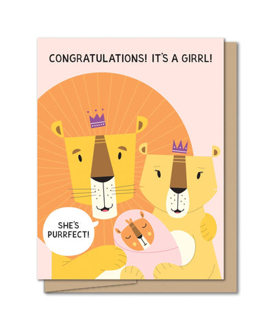 It's a Girrl! (A2 Baby Greeting Card) Cards Maginating  Paper Skyscraper Gift Shop Charlotte