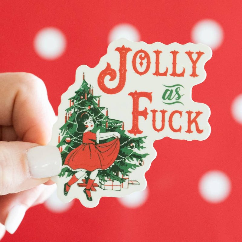 Jolly As Fuck | Christmas Stickers Stickers Twisted Wares  Paper Skyscraper Gift Shop Charlotte