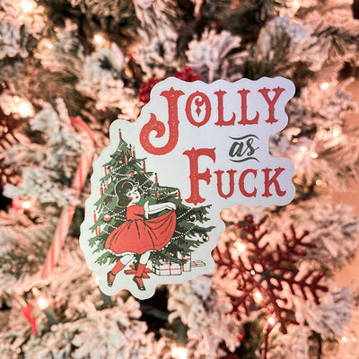 Jolly As Fuck | Christmas Stickers Stickers Twisted Wares  Paper Skyscraper Gift Shop Charlotte