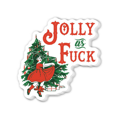 Jolly As Fuck | Christmas Stickers Stickers Twisted Wares  Paper Skyscraper Gift Shop Charlotte