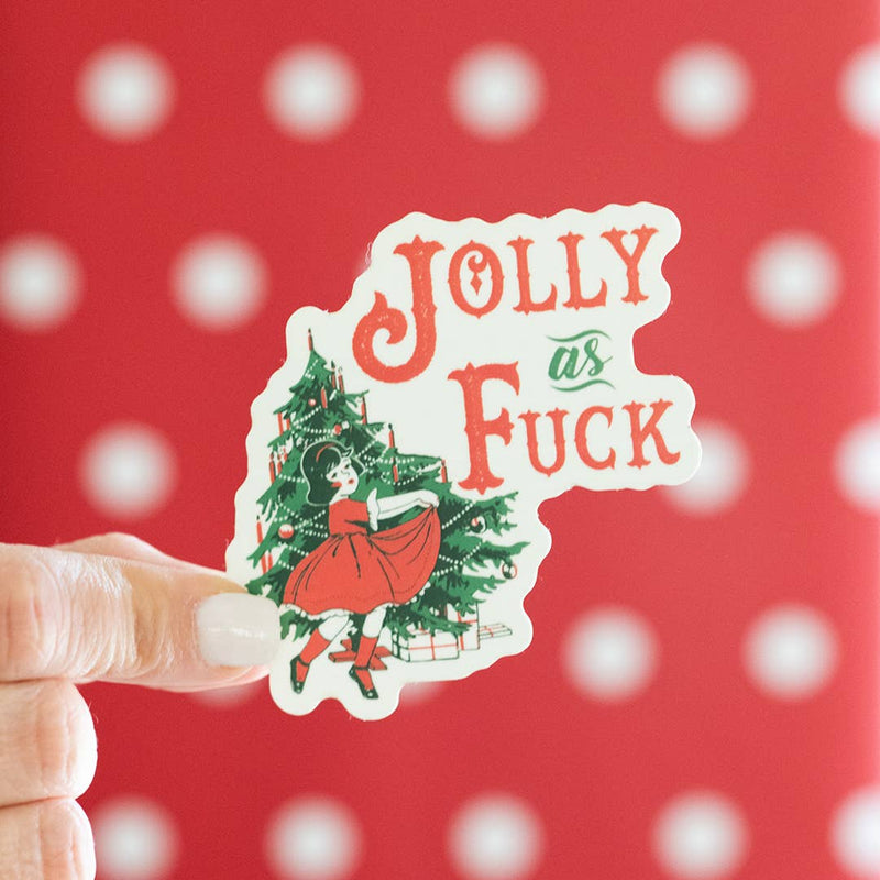 Jolly As Fuck | Christmas Stickers Stickers Twisted Wares  Paper Skyscraper Gift Shop Charlotte