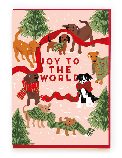 Joy to the World Dogs Greeting Card Cards Notes & Queries  Paper Skyscraper Gift Shop Charlotte