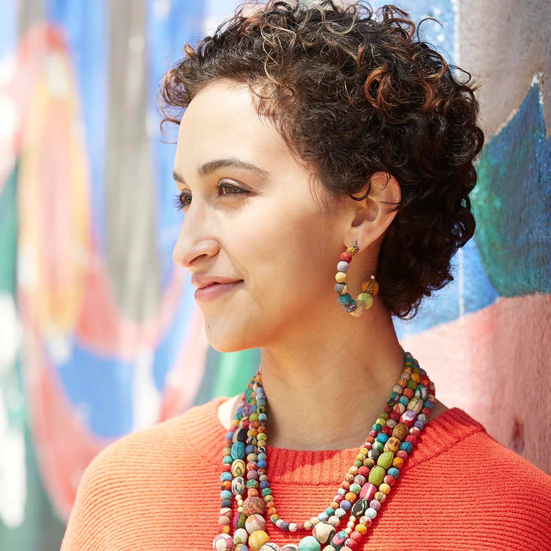 Kantha Conch Hoops Jewelry World Finds  Paper Skyscraper Gift Shop Charlotte