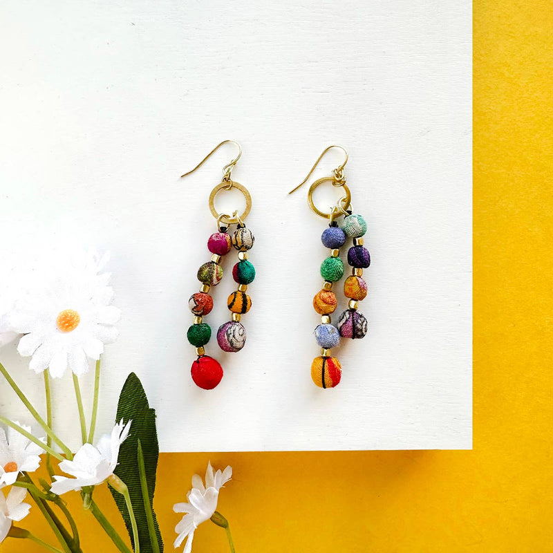 Kantha Elina Earrings Jewelry World Finds  Paper Skyscraper Gift Shop Charlotte