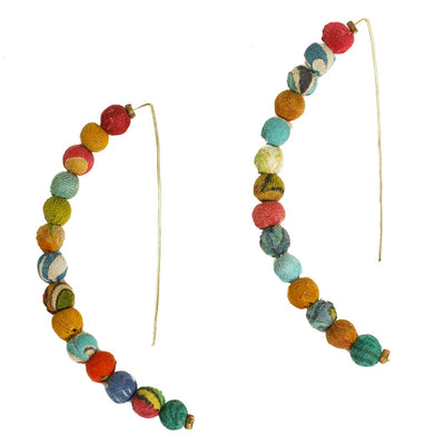 Kantha Linear Arc Earrings Jewelry World Finds  Paper Skyscraper Gift Shop Charlotte