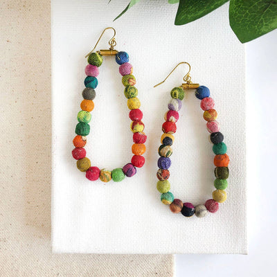 Kantha Oblong Hoops Jewelry World Finds  Paper Skyscraper Gift Shop Charlotte