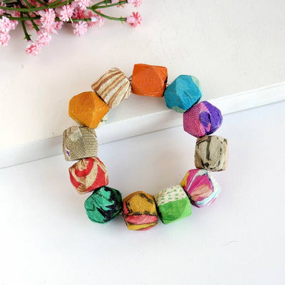 Kantha Polygon Bracelet  WorldFinds  Paper Skyscraper Gift Shop Charlotte