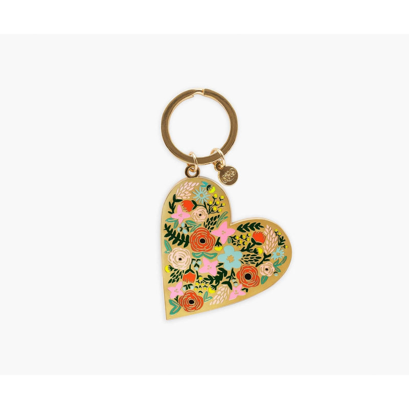 Keychain Floral Heart Enamel Key Chains Rifle Paper Co  Paper Skyscraper Gift Shop Charlotte