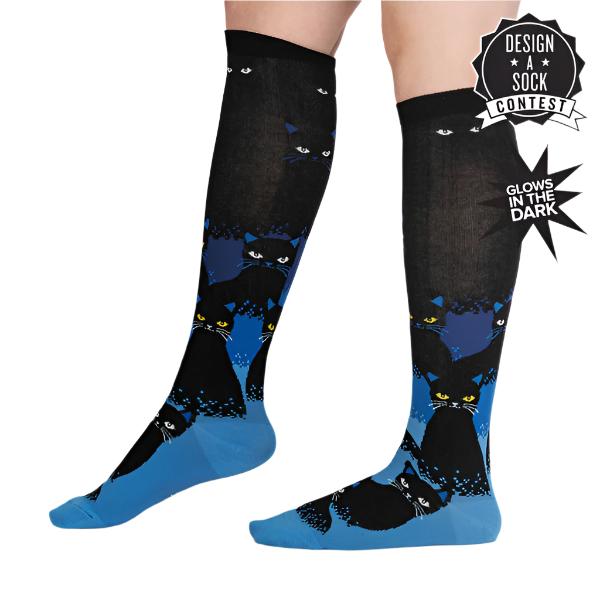 Knee High: Cats in the Dark | Glows in the Dark!! Socks Sock It to Me  Paper Skyscraper Gift Shop Charlotte