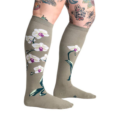 Knee High: Orchids Socks Sock It to Me  Paper Skyscraper Gift Shop Charlotte