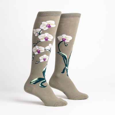 Knee High: Orchids Socks Sock It to Me  Paper Skyscraper Gift Shop Charlotte