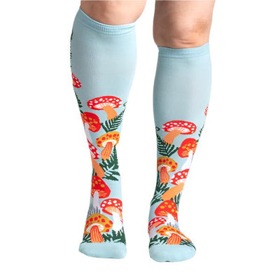 Knee High: Wonderland Mushrooms Socks Sock It to Me  Paper Skyscraper Gift Shop Charlotte