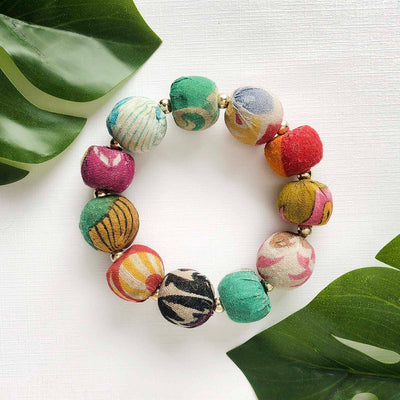 Large Kantha Bauble Bracelet Jewelry WorldFinds Paper Skyscraper Gift Shop Charlotte