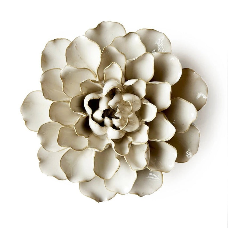 Large White Ceramic Flower with Keyhole | Chive Home Decor Chive Paper Skyscraper Gift Shop Charlotte