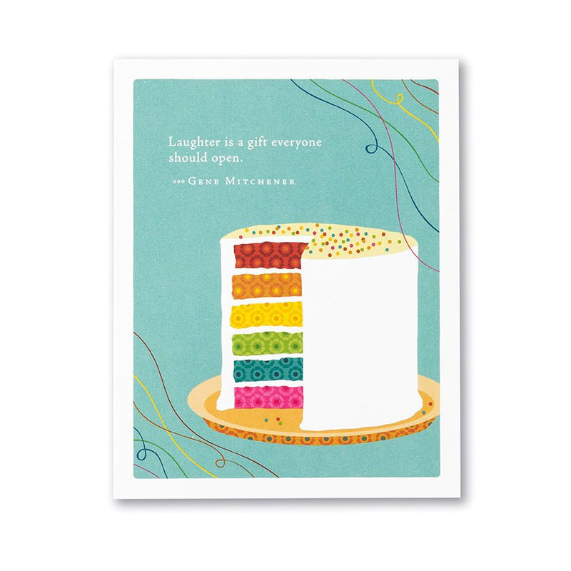 "Laughter is a gift everyone should open" | birthday card Cards Positively Green  Paper Skyscraper Gift Shop Charlotte