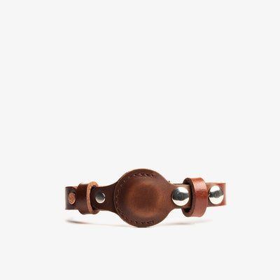 Leather AirTag Dog Collar: Medium (for 12.75"-17"neck) / Cinnamon Pets Rustico  Paper Skyscraper Gift Shop Charlotte