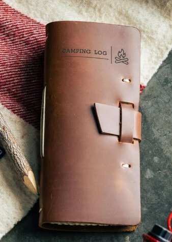 Leather Camping Logbook Notebooks Rustico  Paper Skyscraper Gift Shop Charlotte