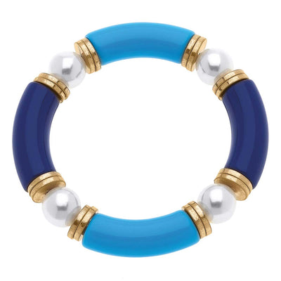 Lelani Resin Color-Block Stretch Bracelet in Blue Aqua Jewelry CANVAS  Paper Skyscraper Gift Shop Charlotte