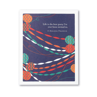 "Life is the best party I've ever been invited to" | birthday card Cards Positively Green  Paper Skyscraper Gift Shop Charlotte