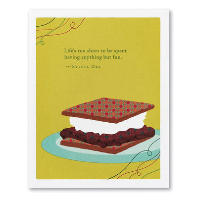 "Life's too short to be spent having anything but fun" | birthday card Cards Positively Green  Paper Skyscraper Gift Shop Charlotte