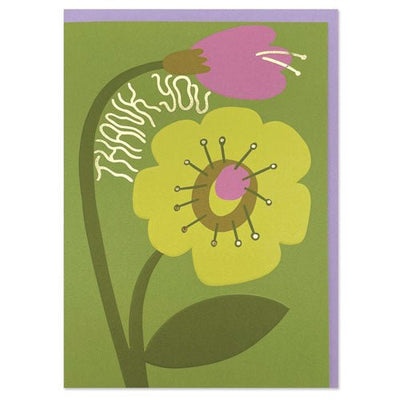 Lime and Pink Flowers Thank You Card Cards Notes & Queries  Paper Skyscraper Gift Shop Charlotte