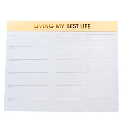 Living My Best Life Weekly Planner Notepad  Chez Gagné  Paper Skyscraper Gift Shop Charlotte