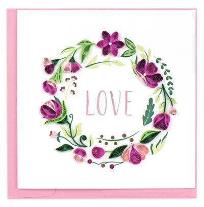 LOVE Floral Wreath Cards Quilling Card  Paper Skyscraper Gift Shop Charlotte