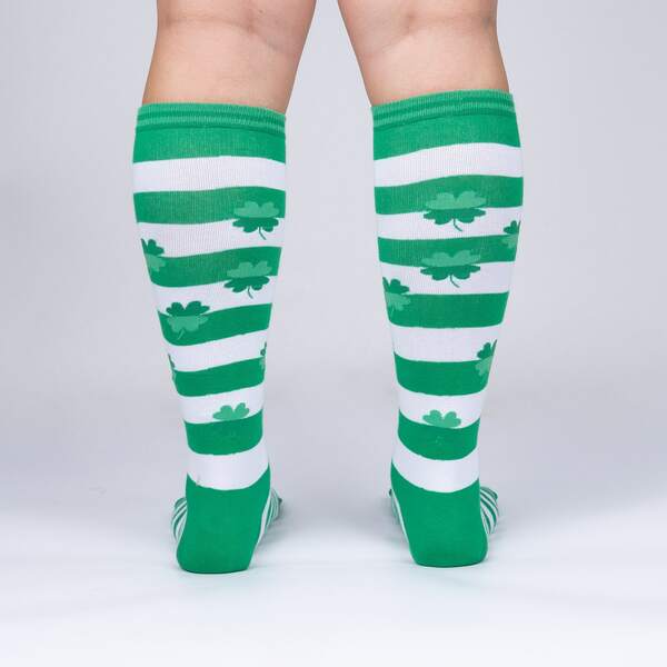 Lucky Four Leaf Clover Knee High Socks Sock It To Me  Paper Skyscraper Gift Shop Charlotte