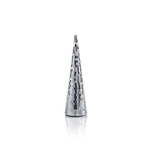 Luminous Festive Prism Tree- Silver Polymer 11.75" Holiday Zodax  Paper Skyscraper Gift Shop Charlotte