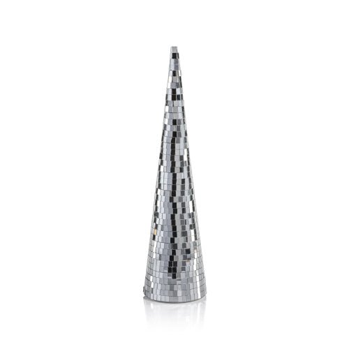 Luminous Festive Prism Tree- Silver Polymer 15.75" Holiday Zodax  Paper Skyscraper Gift Shop Charlotte