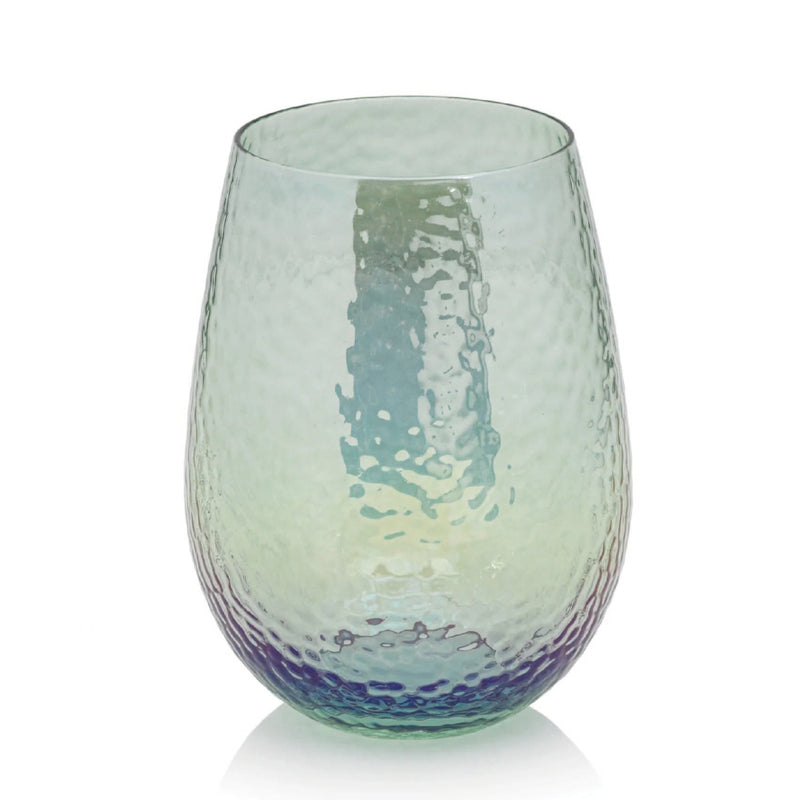 Luster Blue | Aperitivo Stemless Glass Drinkware Zodax  Paper Skyscraper Gift Shop Charlotte