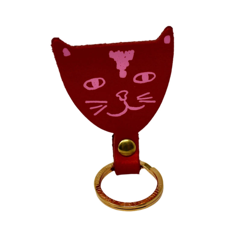 Magenta Cat Key Chain Keychains Ark Colour Design  Paper Skyscraper Gift Shop Charlotte