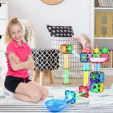 Magnetic Marble Run Track (50 Pieces) Kids Learning Picasso Tiles  Paper Skyscraper Gift Shop Charlotte