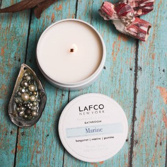 Marine | 4oz Travel Candle Candle Lafco  Paper Skyscraper Gift Shop Charlotte