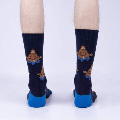 Meditating Big Foot | Men's Crew Socks Socks Sock It to Me  Paper Skyscraper Gift Shop Charlotte