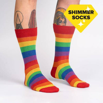 Men's Crew: March With Pride (Shimmer) Socks Sock It to Me  Paper Skyscraper Gift Shop Charlotte