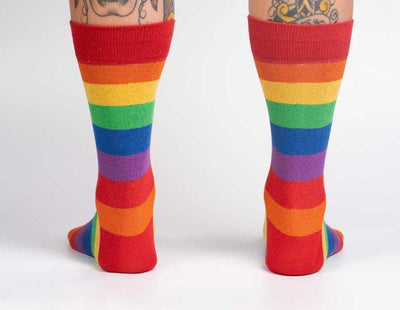 Men's Crew: March With Pride (Shimmer) Socks Sock It to Me  Paper Skyscraper Gift Shop Charlotte