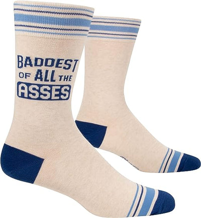 Men's Socks | Baddest of Asses Apparel & Accessories - Socks Blue Q Paper Skyscraper Gift Shop Charlotte