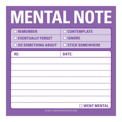 Mental Note Sticky Notes  Knock Knock  Paper Skyscraper Gift Shop Charlotte