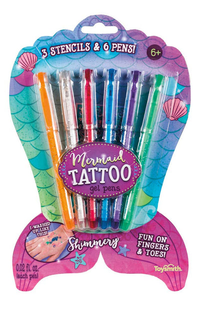 Mermaid Tattoo Gel Pens, Set of 6  Toysmith  Paper Skyscraper Gift Shop Charlotte