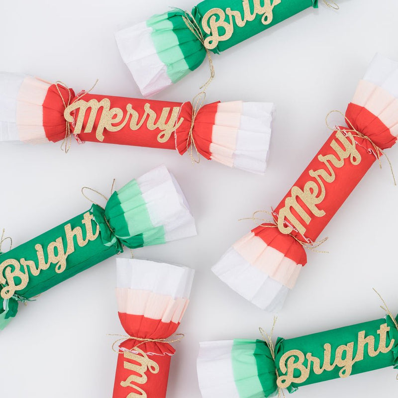 Merry & Bright Christmas Crepe Crackers Halloween Meri Meri  Paper Skyscraper Gift Shop Charlotte