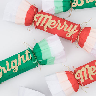 Merry & Bright Christmas Crepe Crackers Halloween Meri Meri  Paper Skyscraper Gift Shop Charlotte