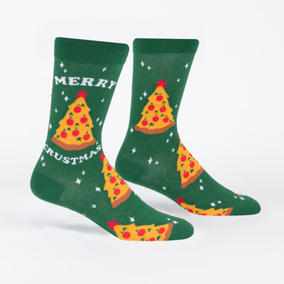 Merry Crustmas Holiday Men's Crew Socks Christmas Sock It to Me  Paper Skyscraper Gift Shop Charlotte